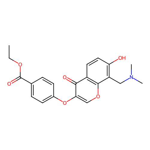 ethyl 4-({8-[(dimethylamino)methyl]-7-hydroxy-4-oxo-4H-chromen-3-yl}oxy)benzoate structure