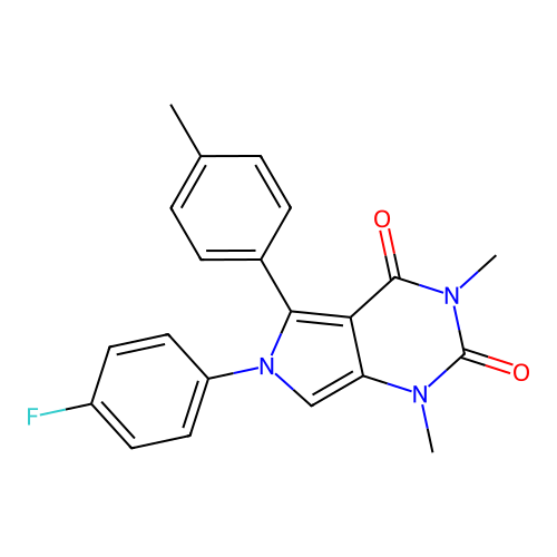 6-(4-fluorophenyl)-1,3-dimethyl-5-(4-methylphenyl)pyrrolo[3,4-d]pyrimidine-2,4-dione structure