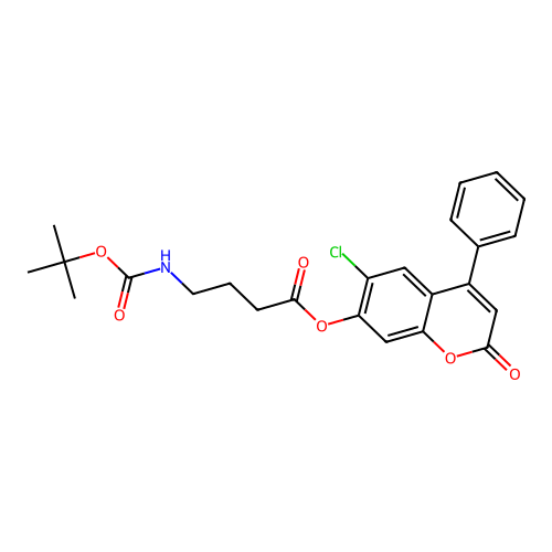 6-chloro-2-oxo-4-phenyl-2H-chromen-7-yl 4-[(tert-butoxycarbonyl)amino]butanoate structure