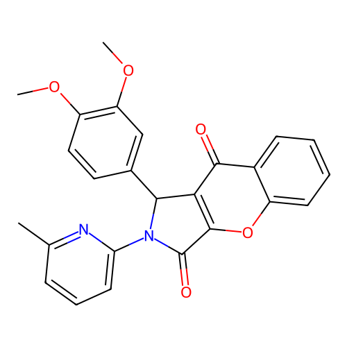 1-(3,4-dimethoxyphenyl)-2-(6-methylpyridin-2-yl)-1,2-dihydrochromeno[2,3-c]pyrrole-3,9-dione structure