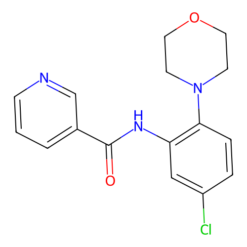 N-[5-chloro-2-(morpholin-4-yl)phenyl]pyridine-3-carboxamide structure