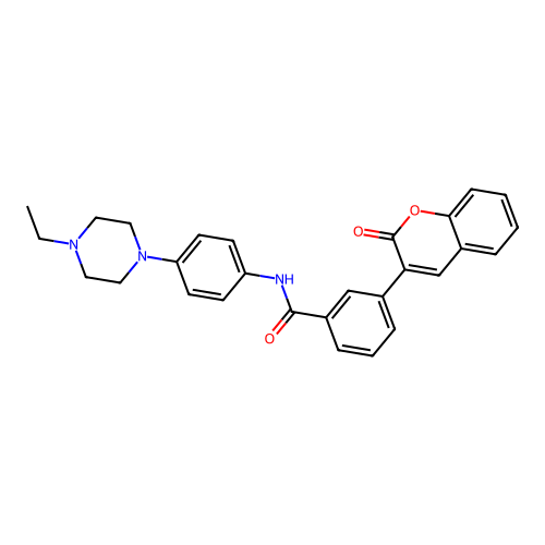 N-[4-(4-ethylpiperazin-1-yl)phenyl]-3-(2-oxo-2H-chromen-3-yl)benzamide structure