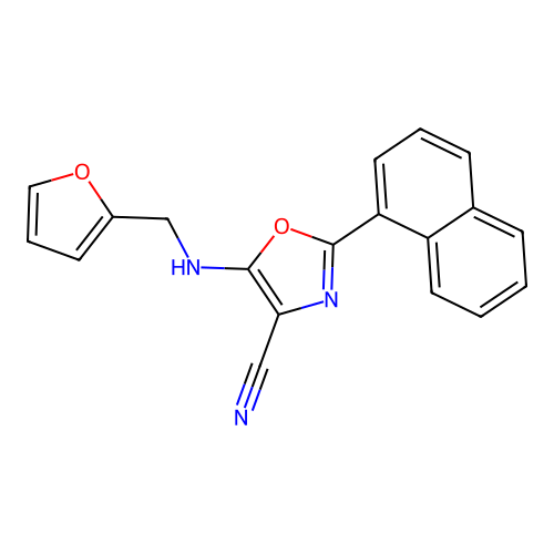 5-[(Furan-2-ylmethyl)amino]-2-(naphthalen-1-yl)-1,3-oxazole-4-carbonitrile structure