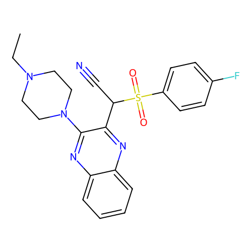 [3-(4-Ethylpiperazin-1-yl)quinoxalin-2-yl][(4-fluorophenyl)sulfonyl]acetonitrile structure