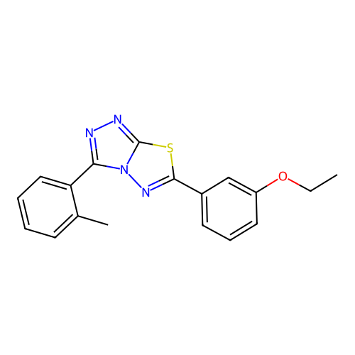 6-(3-Ethoxyphenyl)-3-(2-methylphenyl)[1,2,4]triazolo[3,4-b][1,3,4]thiadiazole structure