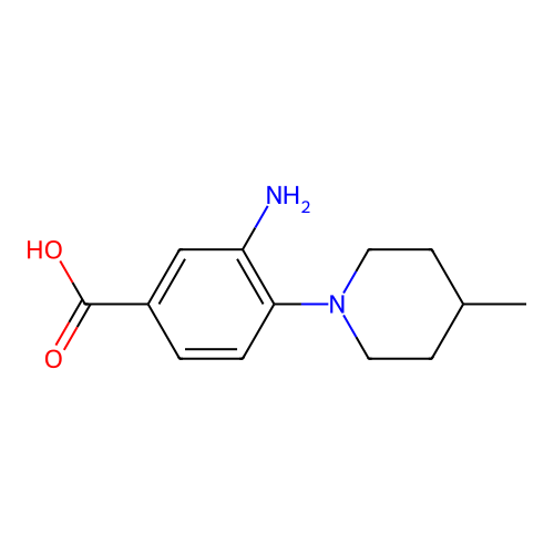 3-Amino-4-(4-methylpiperidin-1-yl)benzoic acid structure