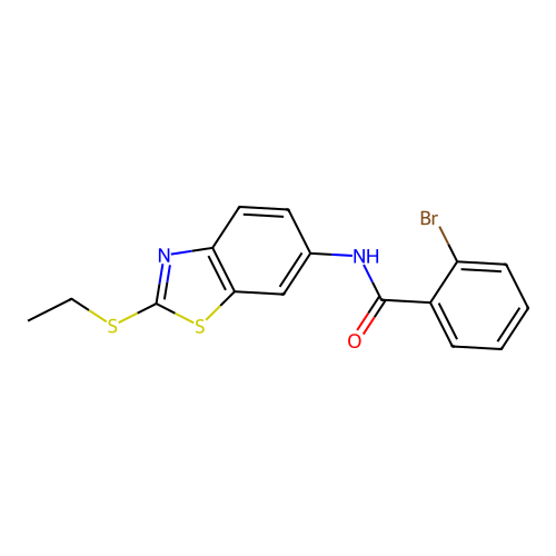2-bromo-N-[2-(ethylsulfanyl)-1,3-benzothiazol-6-yl]benzamide structure