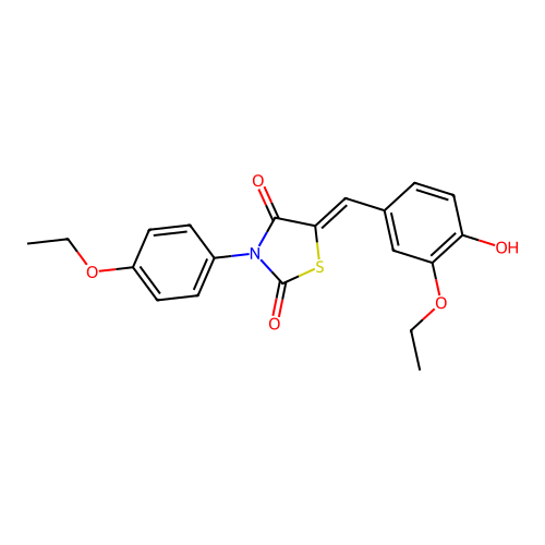 (Z)-5-(3-ethoxy-4-hydroxybenzylidene)-3-(4-ethoxyphenyl)thiazolidine-2,4-dione structure