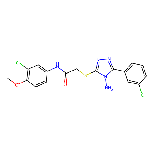 2-{[4-amino-5-(3-chlorophenyl)-4H-1,2,4-triazol-3-yl]sulfanyl}-N-(3-chloro-4-methoxyphenyl)acetamide structure