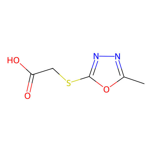 (5-Methyl-[1,3,4]oxadiazol-2-ylsulfanyl)-acetic acid structure