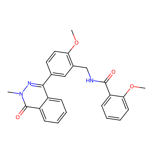 2-methoxy-N-(2-methoxy-5-(3-methyl-4-oxo-3,4-dihydrophthalazin-1-yl)benzyl)benzamide structure