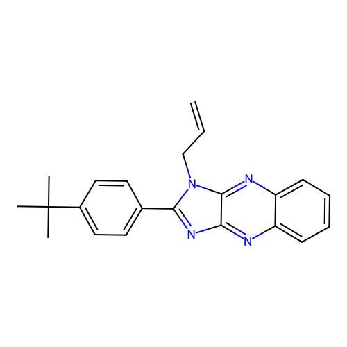2-(4-tert-butylphenyl)-1-(prop-2-en-1-yl)-1H-imidazo[4,5-b]quinoxaline structure