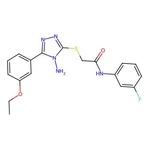 2-[4-amino-5-(3-ethoxyphenyl)(1,2,4-triazol-3-ylthio)]-N-(3-fluorophenyl)aceta mide structure