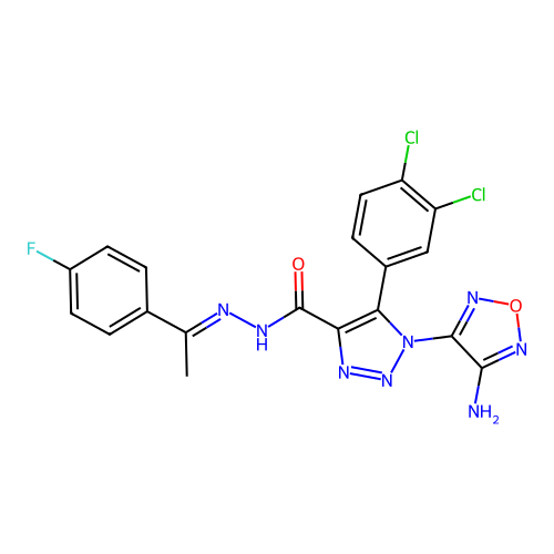 C19H13Cl2FN8O2 structure