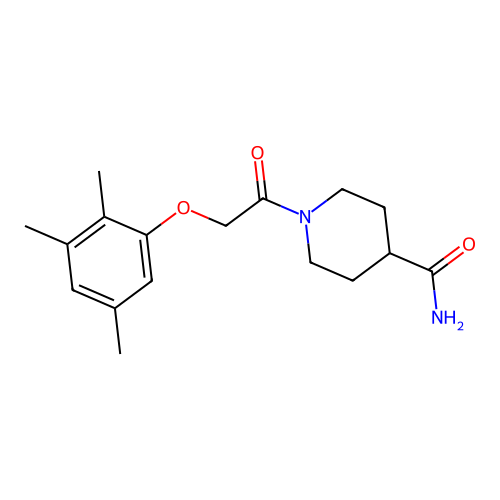 1-[2-(2,3,5-Trimethylphenoxy)acetyl]piperidine-4-carboxamide structure