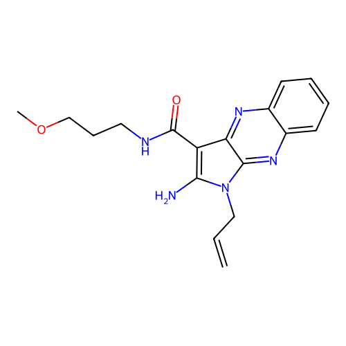 1-allyl-2-amino-N-(3-methoxypropyl)-1H-pyrrolo[2,3-b]quinoxaline-3-carboxamide structure
