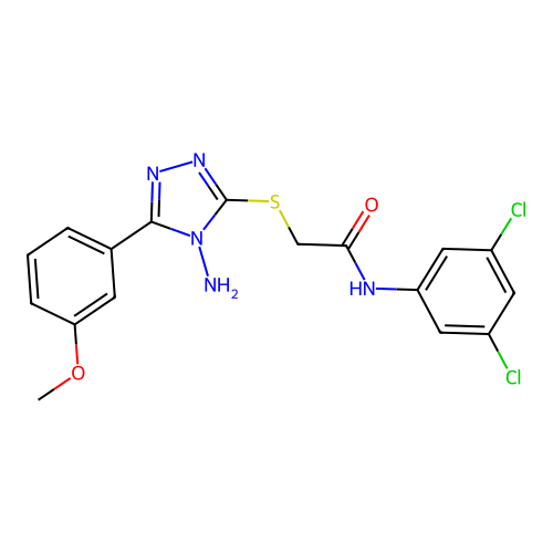 2-[4-amino-5-(3-methoxyphenyl)(1,2,4-triazol-3-ylthio)]-N-(3,5-dichlorophenyl) acetamide structure