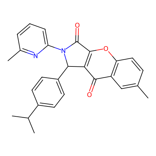1-(4-isopropylphenyl)-7-methyl-2-(6-methyl-2-pyridyl)-1,2-dihydrochromeno[2,3-c]pyrrole-3,9-dione structure