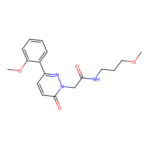 2-[3-(2-Methoxy-phenyl)-6-oxo-6H-pyridazin-1-yl]-N-(3-methoxy-propyl)-acetamide structure