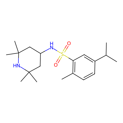 5-Isopropyl-2-methyl-N-(2,2,6,6-tetramethyl-piperidin-4-yl)-benzenesulfonamide structure