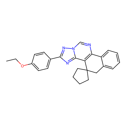 2-(4-ethoxyphenyl)-5H-spiro[benzo[h][1,2,4]triazolo[1,5-c]quinazoline-4,1'-cyclopentane] structure