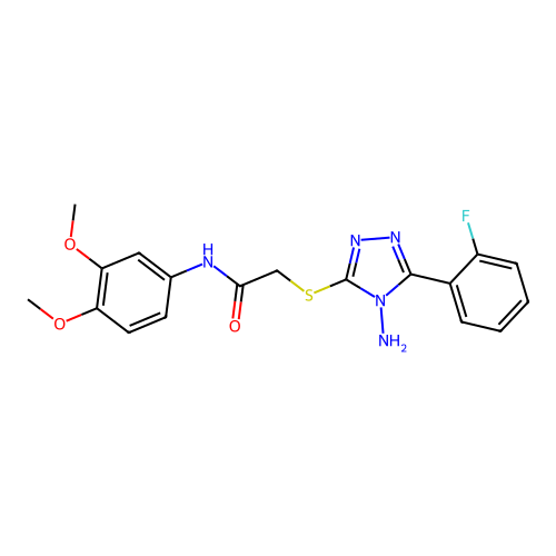 2-{[4-amino-5-(2-fluorophenyl)-4H-1,2,4-triazol-3-yl]sulfanyl}-N-(3,4-dimethoxyphenyl)acetamide structure