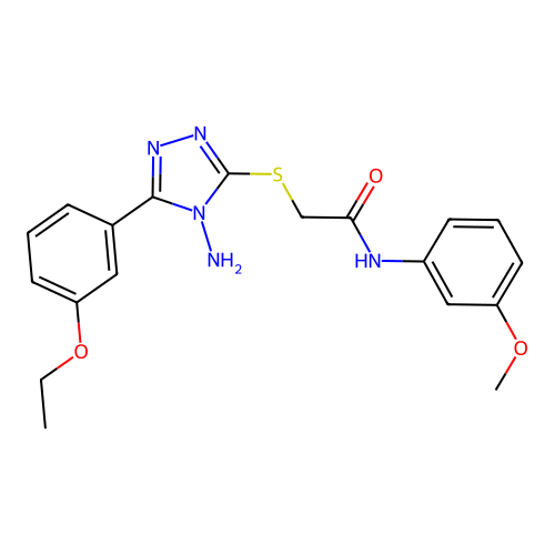 2-[4-amino-5-(3-ethoxyphenyl)(1,2,4-triazol-3-ylthio)]-N-(3-methoxyphenyl)acet amide structure
