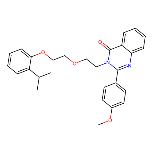 2-(4-methoxyphenyl)-3-[2-[2-(2-propan-2-ylphenoxy)ethoxy]ethyl]quinazolin-4-one structure