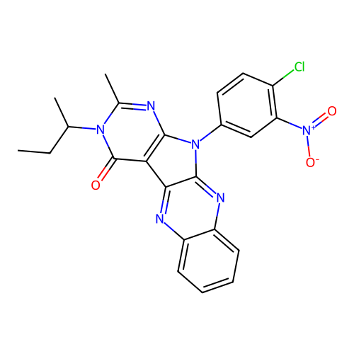 3-(butan-2-yl)-11-(4-chloro-3-nitrophenyl)-2-methyl-3,11-dihydro-4H-pyrimido[5',4':4,5]pyrrolo[2,3-b]quinoxalin-4-one structure