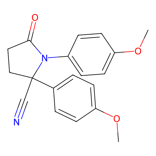 1,2-Bis(4-methoxyphenyl)-5-oxopyrrolidine-2-carbonitrile structure