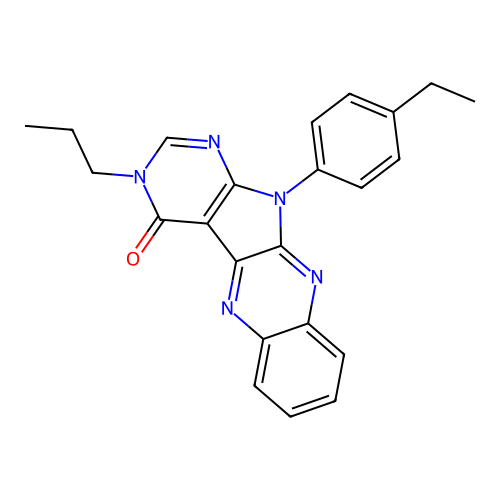 11-(4-ethylphenyl)-3-propyl-3H-pyrimido[5',4':4,5]pyrrolo[2,3-b]quinoxalin-4(11H)-one structure