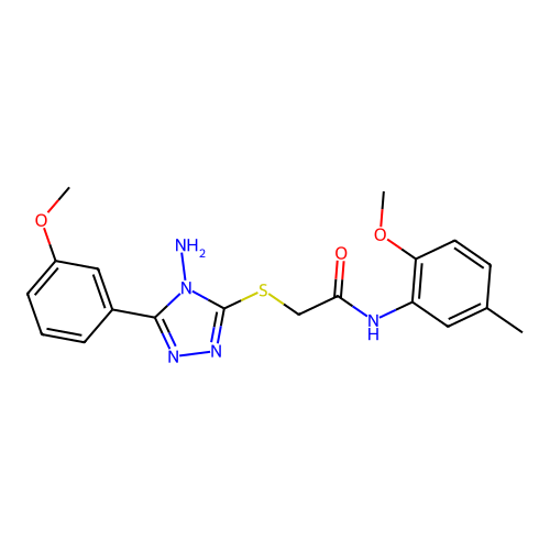 2-[4-amino-5-(3-methoxyphenyl)(1,2,4-triazol-3-ylthio)]-N-(2-methoxy-5-methylp henyl)acetamide structure