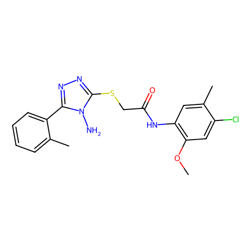 2-{[4-amino-5-(2-methylphenyl)-4H-1,2,4-triazol-3-yl]sulfanyl}-N-(4-chloro-2-methoxy-5-methylphenyl)acetamide structure