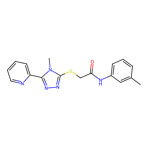 N-(3-methylphenyl)-2-{[4-methyl-5-(pyridin-2-yl)-4H-1,2,4-triazol-3-yl]sulfanyl}acetamide structure