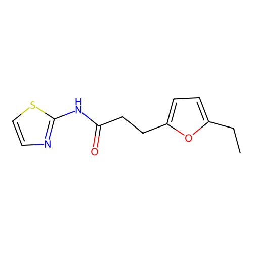 3-(5-Ethyl-furan-2-yl)-N-thiazol-2-yl-propionamide structure