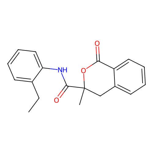 3-Methyl-1-oxo-isochroman-3-carboxylic acid (2-ethyl-phenyl)-amide structure