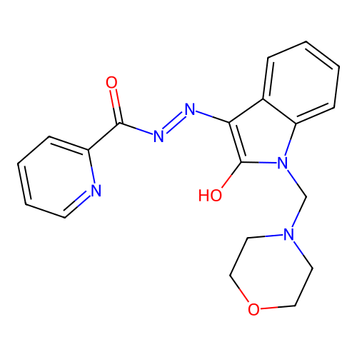 (Z)-N'-(1-(morpholinomethyl)-2-oxoindolin-3-ylidene)picolinohydrazide structure