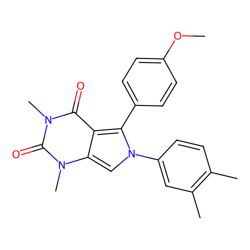 6-(3,4-dimethylphenyl)-5-(4-methoxyphenyl)-1,3-dimethyl-1H-pyrrolo[3,4-d]pyrimidine-2,4(3H,6H)-dione structure