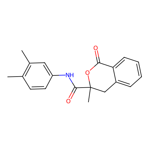 N-(3,4-dimethylphenyl)-3-methyl-1-oxo-3,4-dihydro-1H-isochromene-3-carboxamide structure
