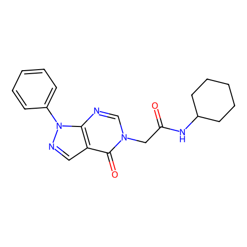 N-cyclohexyl-2-(4-oxo-1-phenyl-1H-pyrazolo[3,4-d]pyrimidin-5(4H)-yl)acetamide structure