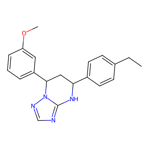 5-(4-ethylphenyl)-7-(3-methoxyphenyl)-4,5,6,7-tetrahydro[1,2,4]triazolo[1,5-a]pyrimidine structure