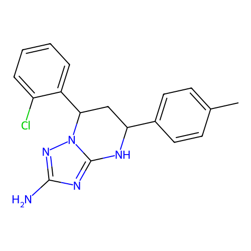 7-(2-chlorophenyl)-5-(4-methylphenyl)-4,5,6,7-tetrahydro[1,2,4]triazolo[1,5-a]pyrimidin-2-amine structure