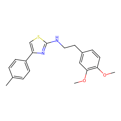 N-[2-(3,4-dimethoxyphenyl)ethyl]-4-(4-methylphenyl)-1,3-thiazol-2-amine structure