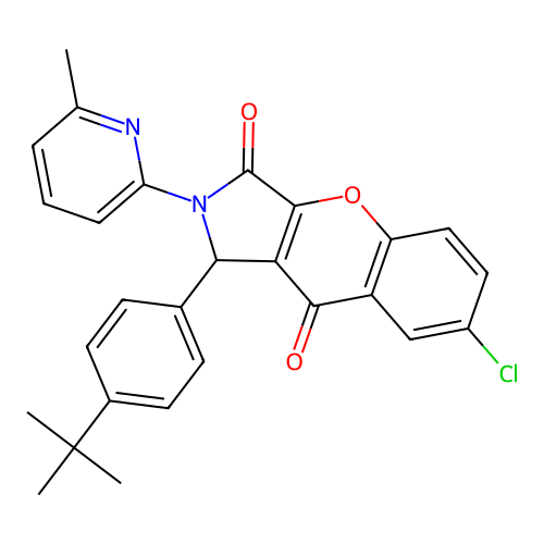 1-(4-tert-butylphenyl)-7-chloro-2-(6-methylpyridin-2-yl)-1,2-dihydrochromeno[2,3-c]pyrrole-3,9-dione structure