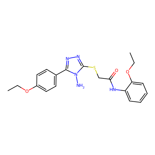 2-((4-amino-5-(4-ethoxyphenyl)-4H-1,2,4-triazol-3-yl)thio)-N-(2-ethoxyphenyl)acetamide structure