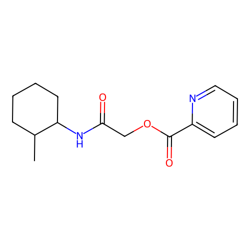 Pyridine-2-carboxylic acid (2-methyl-cyclohexylcarbamoyl)-methyl ester structure