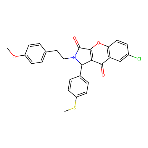 7-chloro-2-(4-methoxyphenethyl)-1-(4-(methylthio)phenyl)-1,2-dihydrochromeno[2,3-c]pyrrole-3,9-dione structure