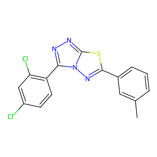 3-(2,4-dichlorophenyl)-6-(3-methylphenyl)[1,2,4]triazolo[3,4-b][1,3,4]thiadiazole structure