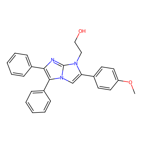 2-(2-(4-methoxyphenyl)-5,6-diphenyl-1H-imidazo[1,2-a]imidazol-1-yl)ethanol structure