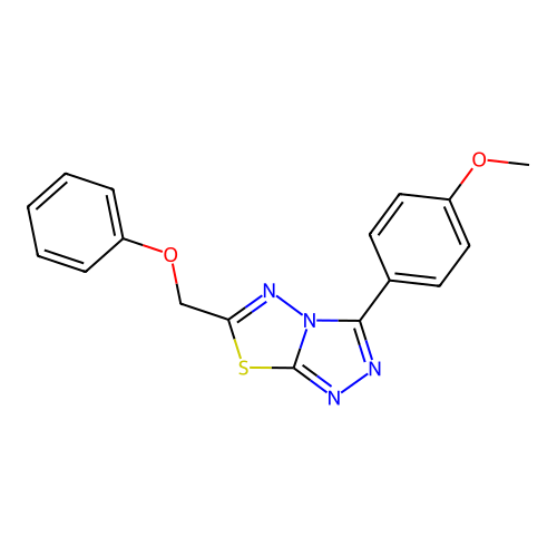 3-(4-Methoxyphenyl)-6-(phenoxymethyl)-1,2,4-triazolo[3,4-b][1,3,4]thiadiazole structure